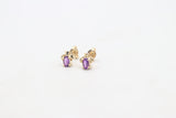 9ct Gold Genuine Amethyst Stud Earrings