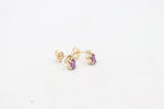 9ct Gold Genuine Amethyst Stud Earrings