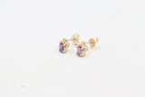 9ct Gold Genuine Amethyst Stud Earrings