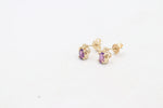 9ct Gold Genuine Amethyst Stud Earrings