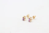 9ct Gold Genuine Amethyst Stud Earrings