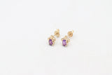 9ct Gold Genuine Amethyst Stud Earrings