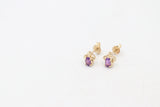 9ct Gold Genuine Amethyst Stud Earrings