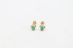 9ct Gold Genuine Emerald Stud Earrings