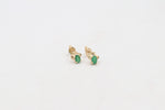 9ct Gold Genuine Emerald Stud Earrings