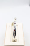 Sterling Silver Snap Bangle with Garnet
