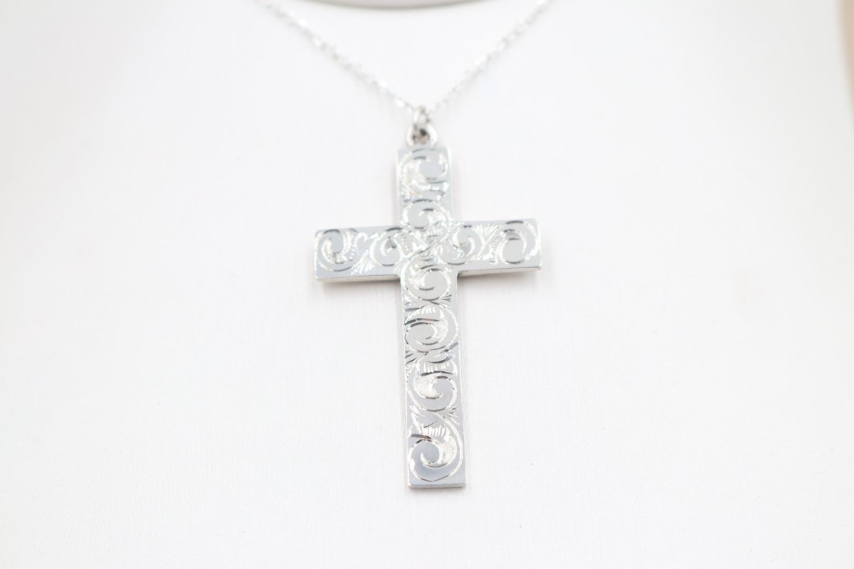 Stg Silver Engraved Cross SC16EN