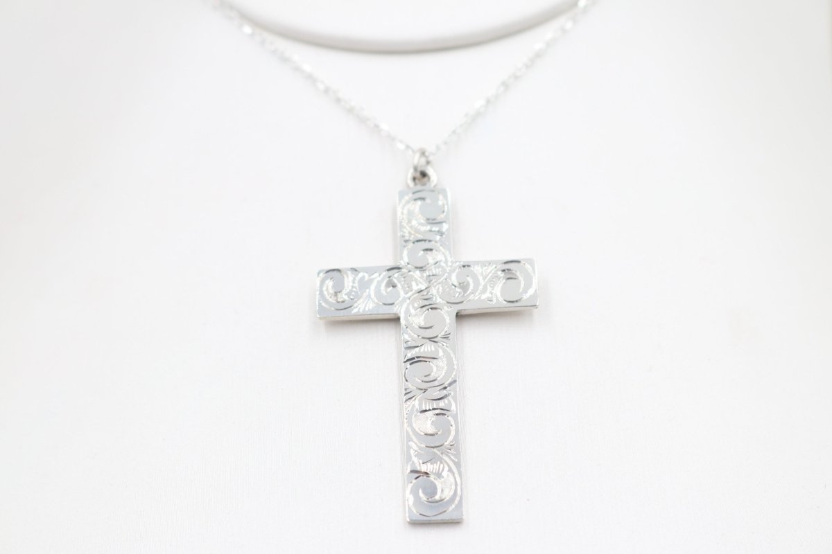 Stg Silver Engraved Cross SC16EN