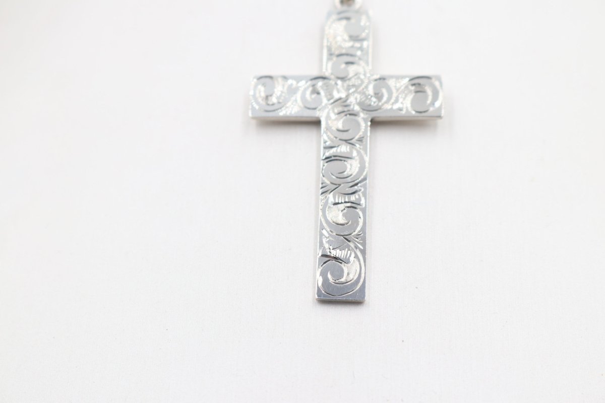 Stg Silver Engraved Cross SC16EN