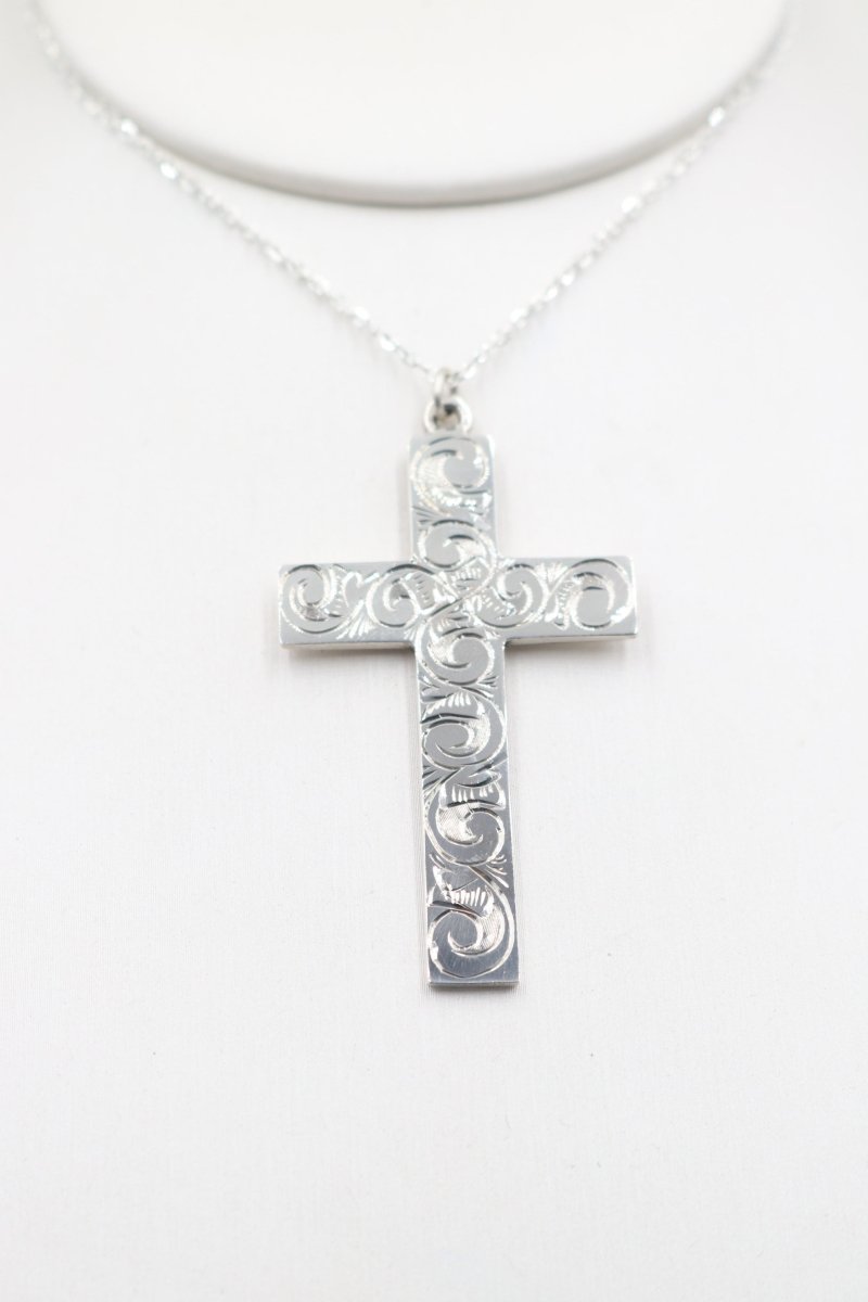 Stg Silver Engraved Cross SC16EN