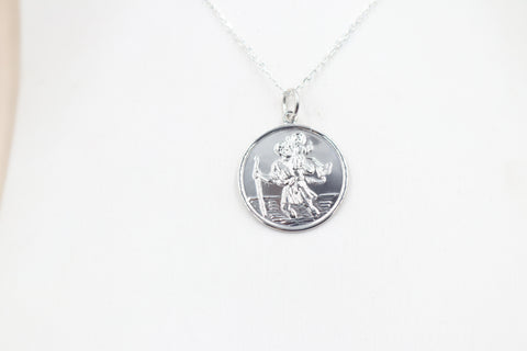 Solid Stg silver Saint Christopher Pendent VXS210
