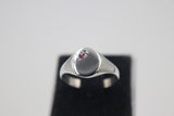 Stg Silver Girls Oval Signet Ring