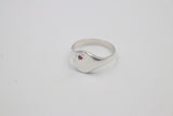 Stg Silver Girls Oval Signet Ring