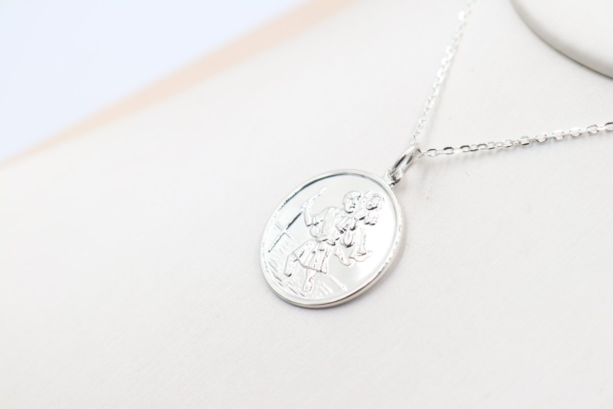 Solid Stg silver Saint Christopher Pendent VXS210