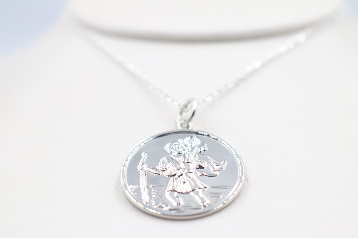 Solid Stg silver Saint Christopher Pendent VXS210