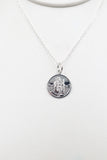 Solid Stg silver Saint Christopher Pendent VXS202