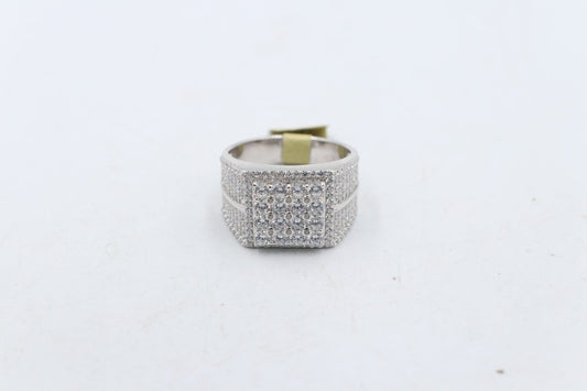 Stg Silver Mens CZ Bling ring