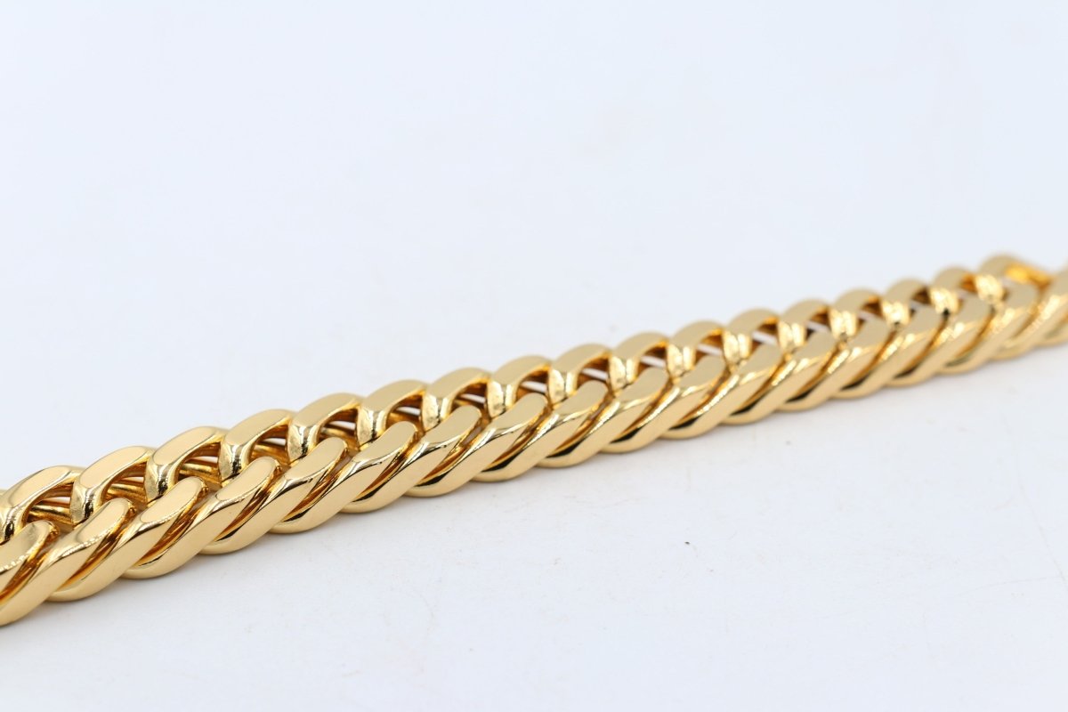 Gold Plated  Heavy Curb link Bracelet 23cm GP04