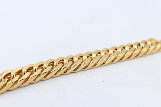 Gold Plated  Heavy Curb link Bracelet 23cm GP04
