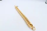 Gold Plated  Heavy Curb link Bracelet 23cm GP04