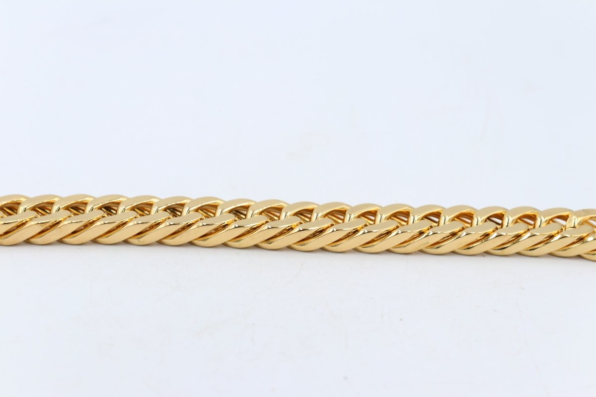 Gold Plated  Heavy Curb link Bracelet 23cm GP04