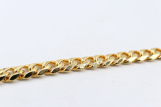 Gold Plated  Heavy Curb link Bracelet 23cm GP06