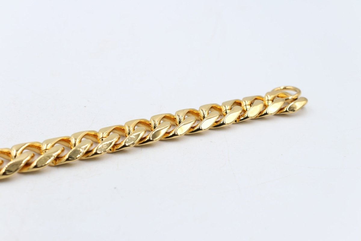 Gold Plated  Heavy Curb link Bracelet 23cm GP06