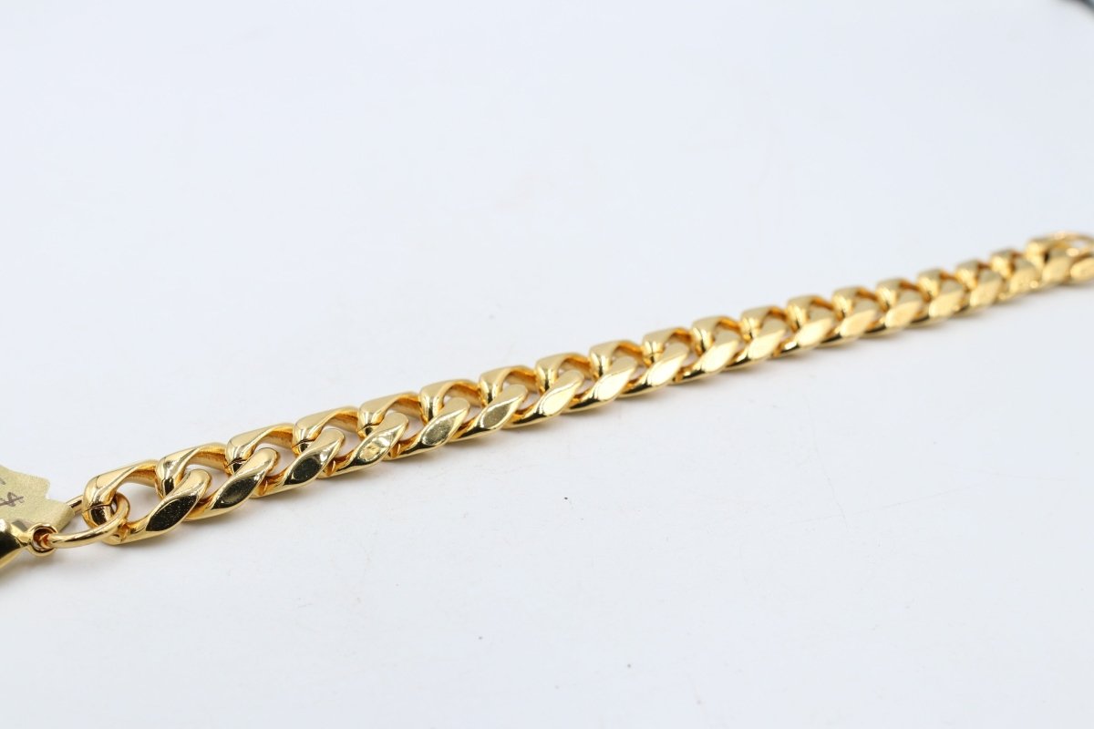 Gold Plated  Heavy Curb link Bracelet 23cm GP06