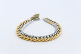 Gold Plated & Stainelss Steel Heavy Curb link Bracelet 23cm GP08