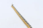 Gold Plated & Stainelss Steel Heavy Curb link Bracelet 23cm GP08