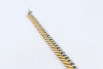 Gold Plated & Stainelss Steel Heavy Curb link Bracelet 23cm GP08