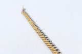 Gold Plated & Stainelss Steel Heavy Curb link Bracelet 23cm GP08