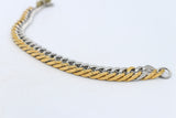 Gold Plated & Stainelss Steel Heavy Curb link Bracelet 23cm GP08