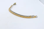 Gold Plated & Stainelss Steel Heavy Curb link Bracelet 23cm GP08