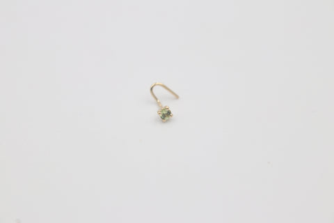 9ct Gold Genuine Peridot Nose Stud