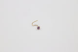 9ct Gold Genuine Amythyst Nose Stud