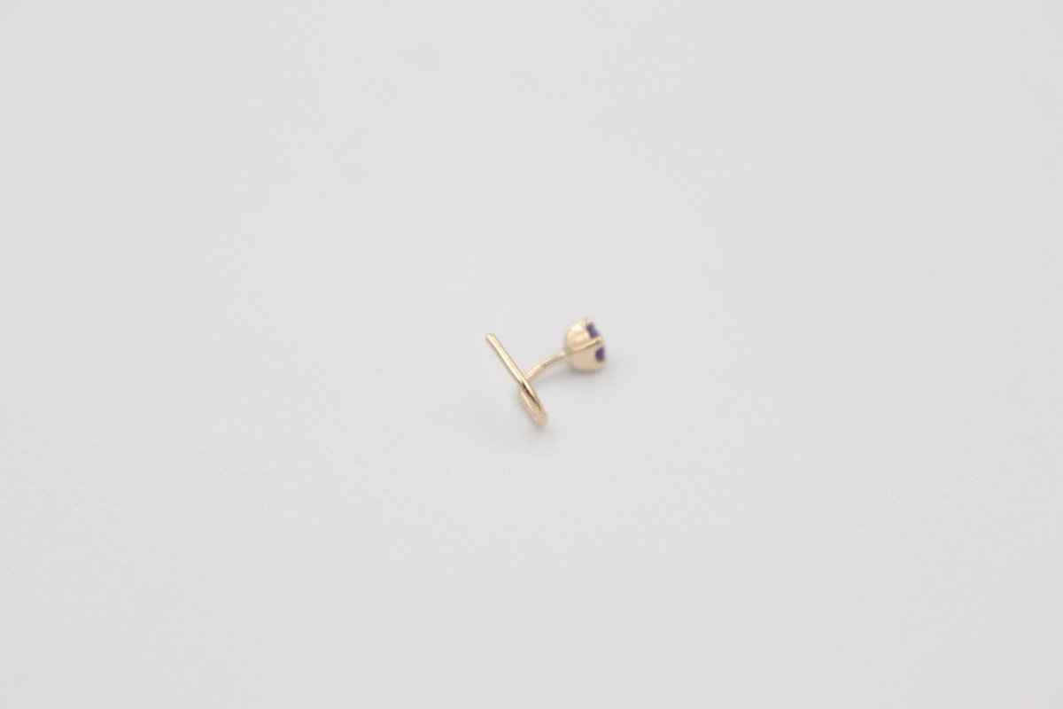 9ct Gold Genuine Amythyst Nose Stud