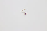 9ct Gold Genuine Amythyst Nose Stud