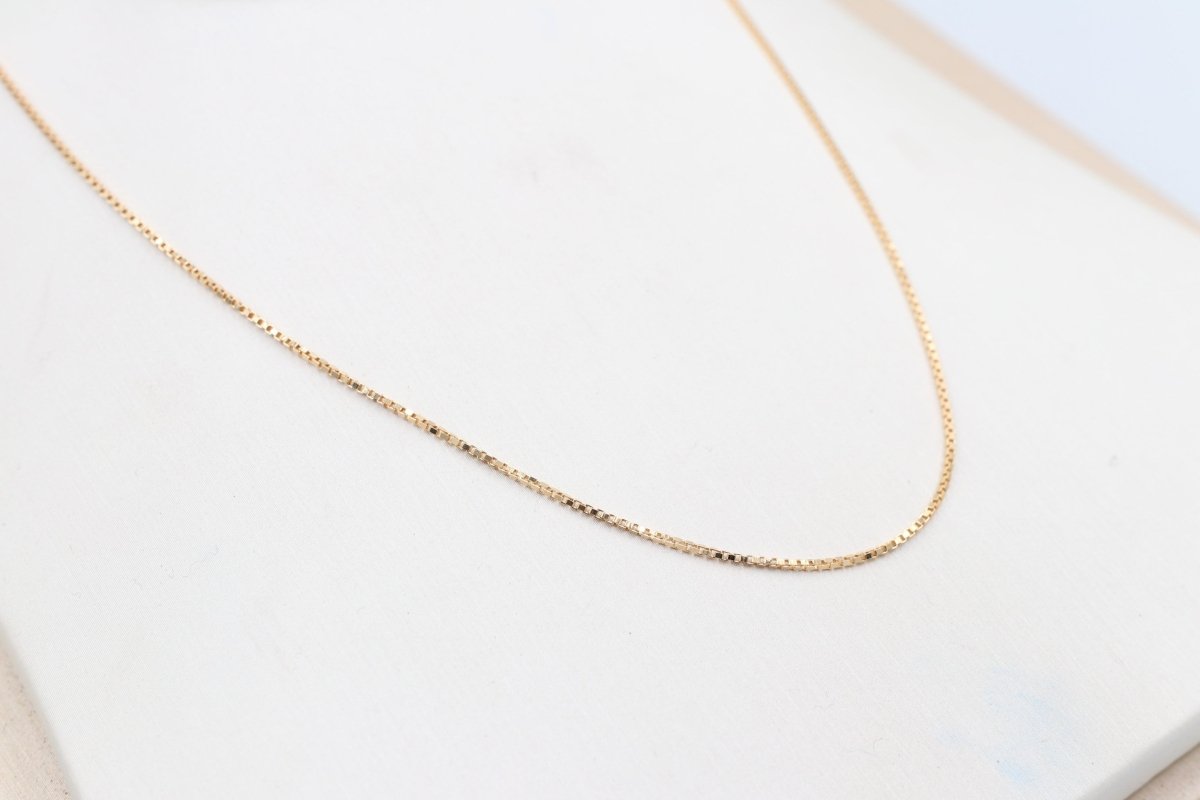 9ct Gold Italian Box Chain 45cms