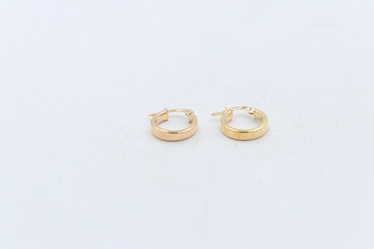 9ct Gold Wide Plain Polished square Hoop Earrings
