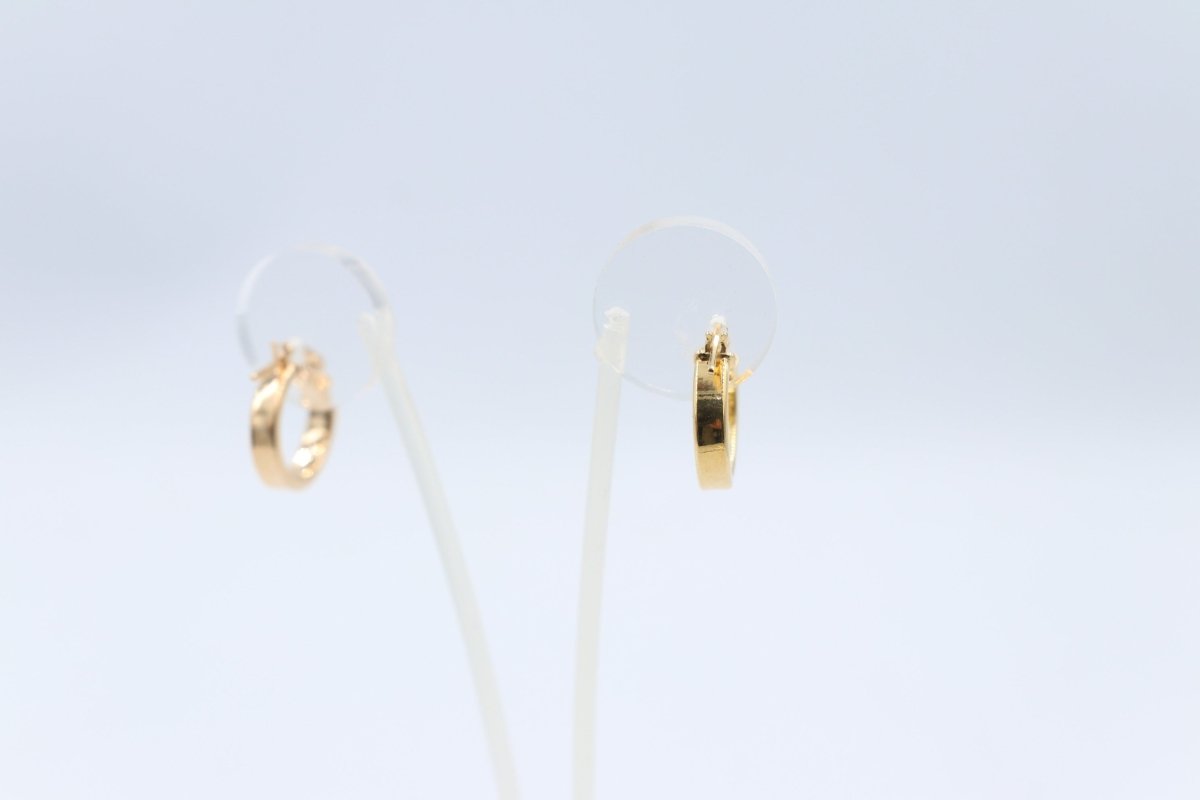 9ct Gold Wide Plain Polished square Hoop Earrings