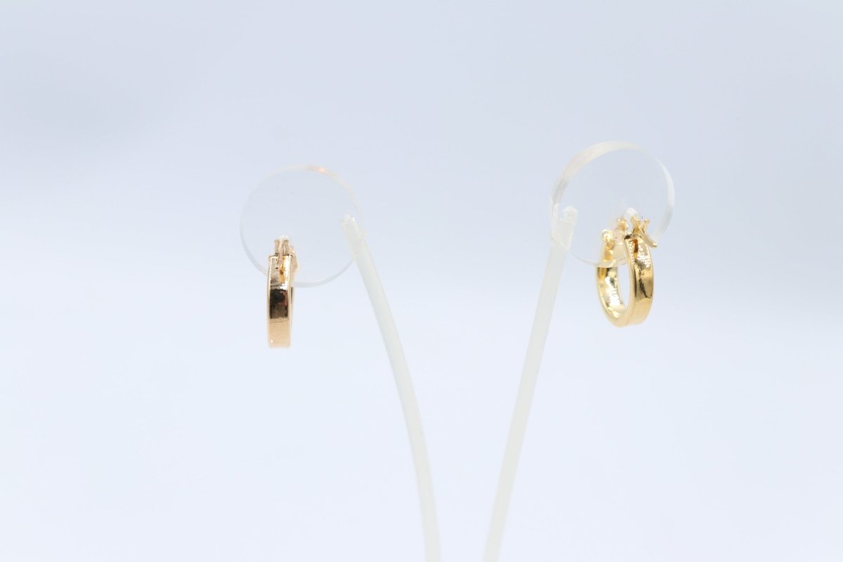 9ct Gold Wide Plain Polished square Hoop Earrings