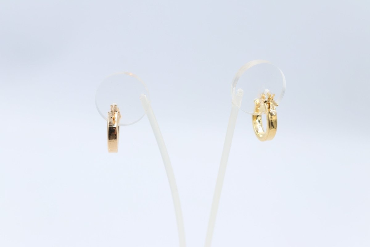 9ct Gold Wide Plain Polished square Hoop Earrings