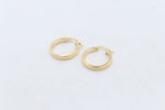 9ct Gold Wide Plain Polished square Hoop Earrings