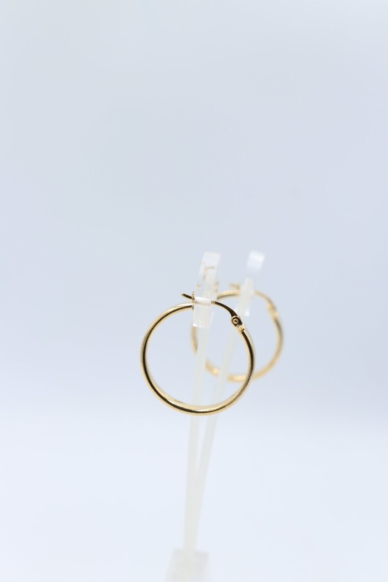 9ct Gold Wide Plain Polished square Hoop Earrings