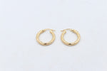9ct Gold  Tiger stripe Hoop Earrings