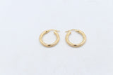 9ct Gold  Tiger stripe Hoop Earrings