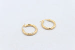 9ct Gold  Tiger stripe Hoop Earrings