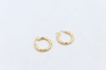 9ct Gold  Tiger stripe Hoop Earrings