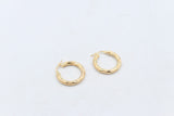 9ct Gold  Tiger stripe Hoop Earrings